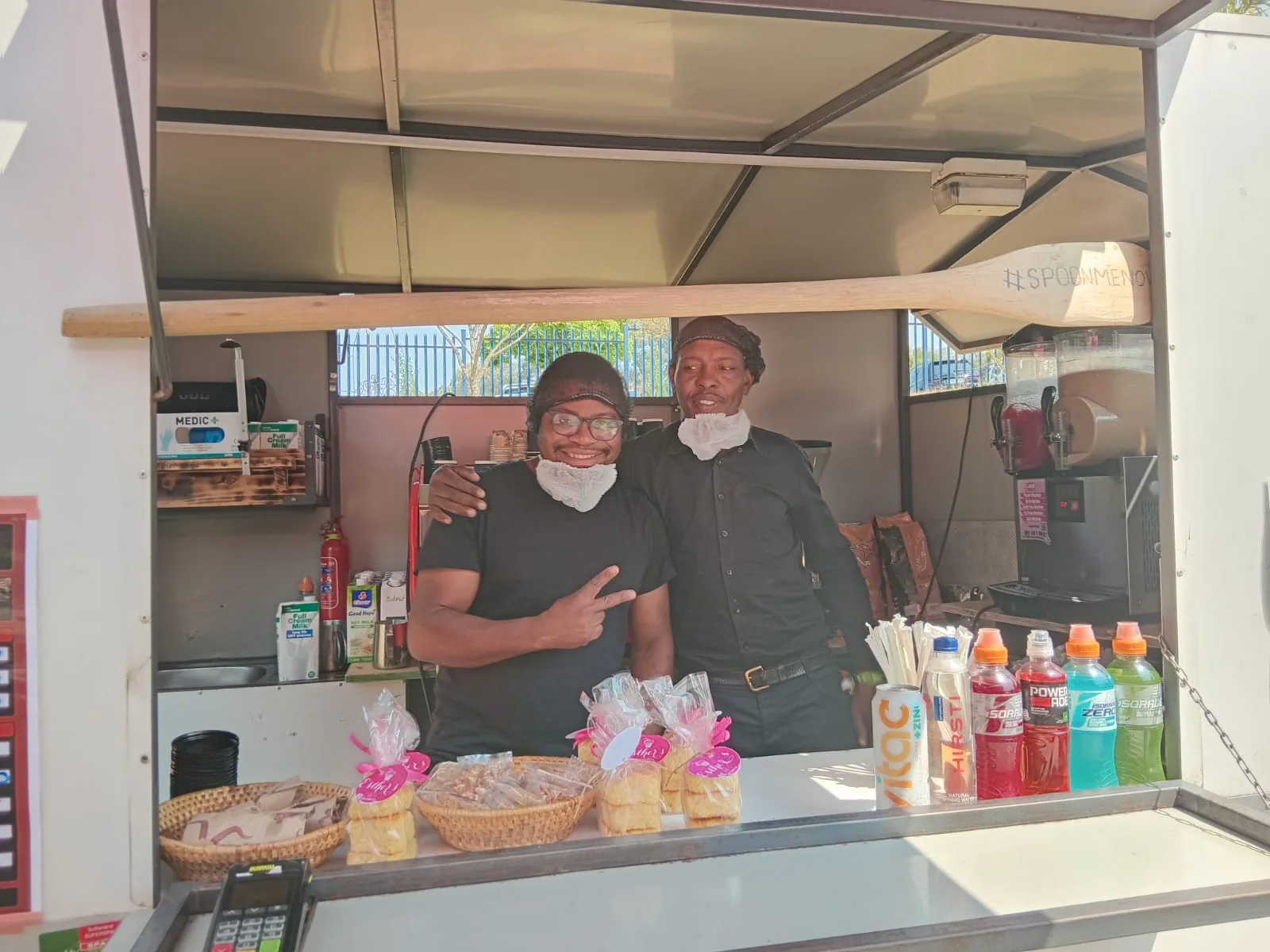 Coffee and refreshments served from a mobile counter